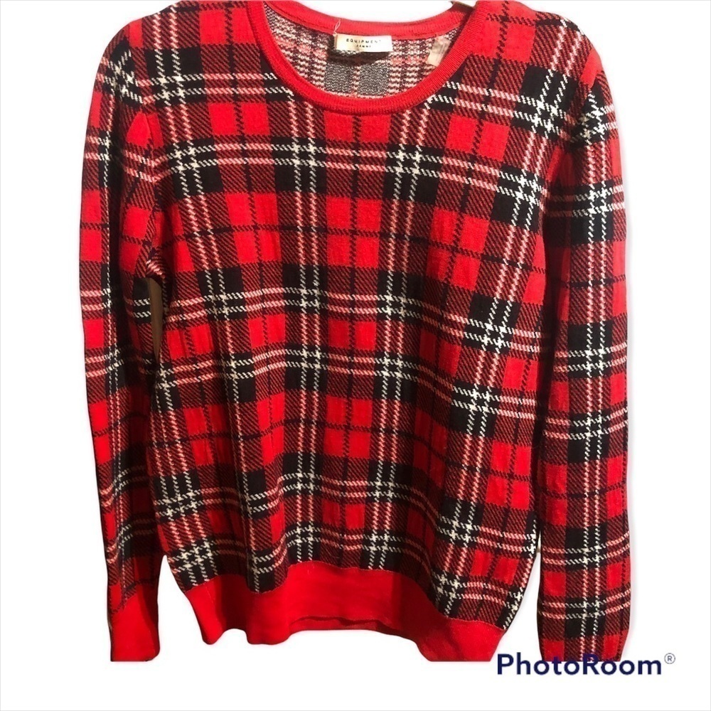 Equipment (brand) Red Plaid Wool Sweater Large​​